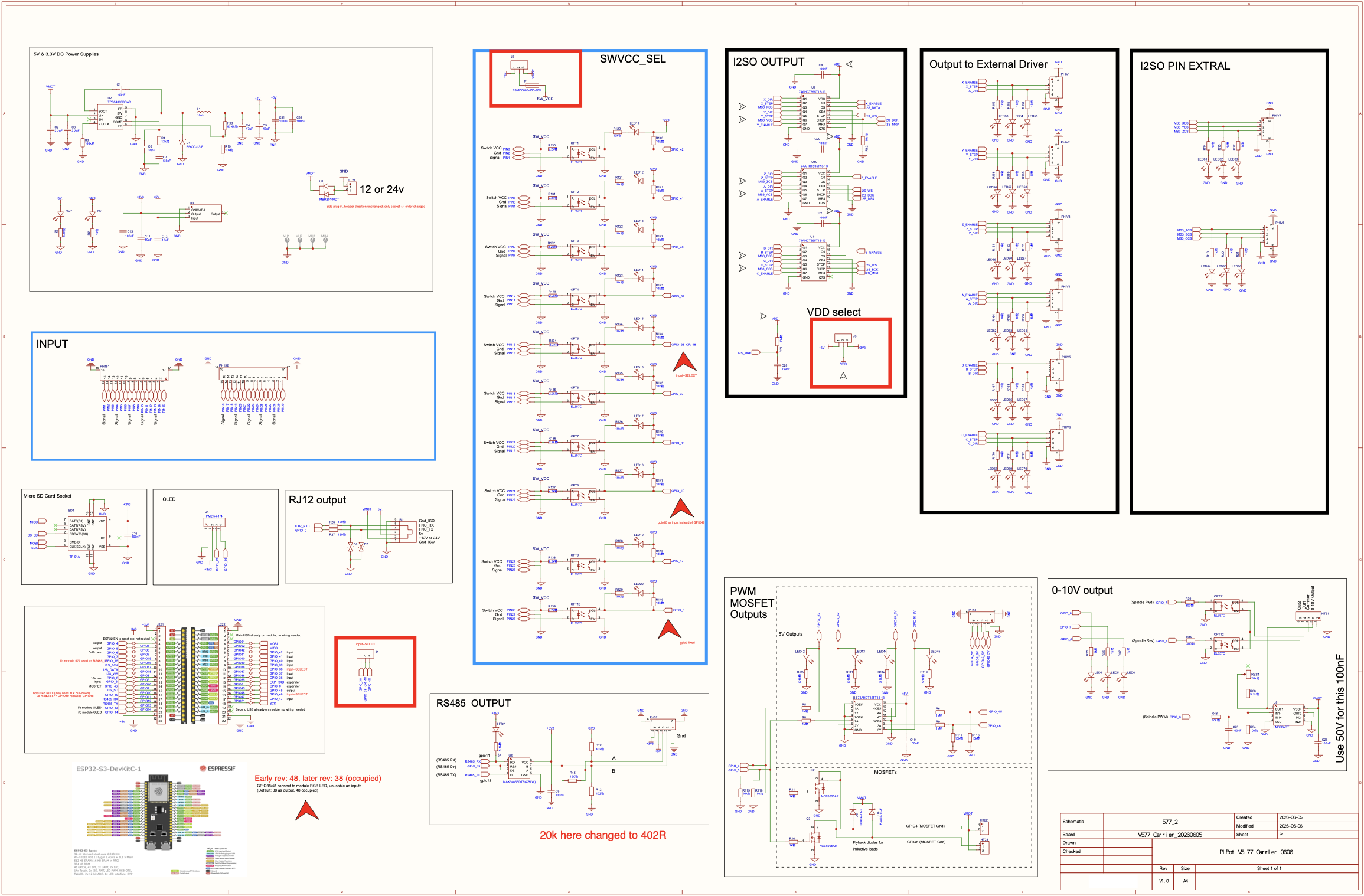 Current PiBot V5.77 electrical schematic preview